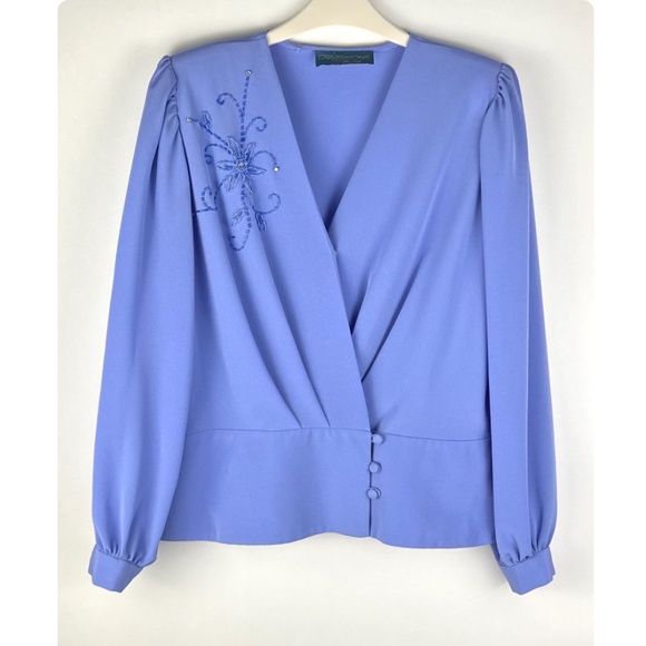 Vintage 1980’s Two Piece Set - Mother of the Bride - Blue - Jacket + Skirt Set - Picture 2 of 8